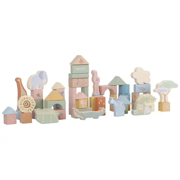 Houten Bouwblokken Little Dutch Safari Friends Groen