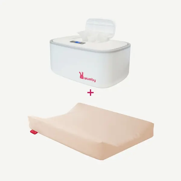 Wumby Combideal Aankleedkussen + Billendoekjesverwarmer Vanilla/Wit