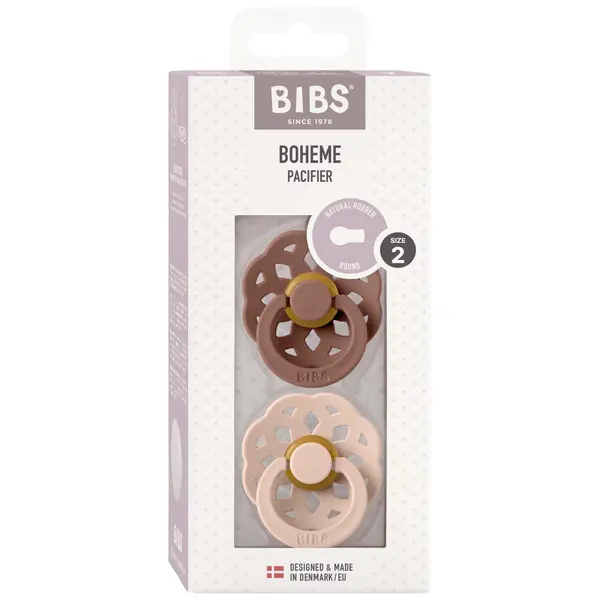 Fopspeen Bibs Boheme Woodchuck/Blush 6-18mnd 2st