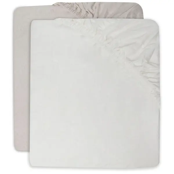 Hoeslaken Ledikant Jollein 60x120 Jersey Ivory/Nougat 2-pack