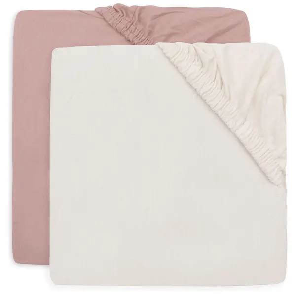 Hoeslaken Ledikant Jollein 60x120 Jersey Wild Rose/Ivory 2st