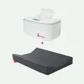 Wumby Combideal Aankleedkussen + Billendoekjesverwarmer Charcoal/Wit