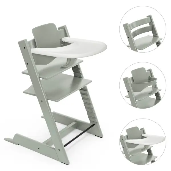 Set | Kinderstoel Stokke® Tripp Trapp® Glacier Green met Babyset + Eetblad