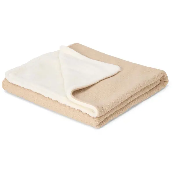 Deken Wieg Little Dutch Pure Beige Gebreid