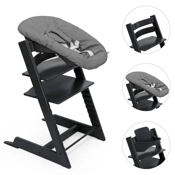Set | Kinderstoel Stokke® Tripp Trapp® Black + Newbornset + Babyset