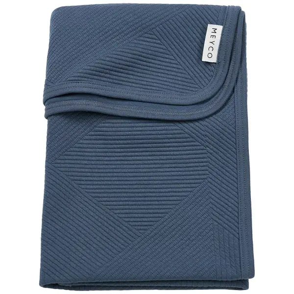 Deken Wieg Meyco Jacquard Pure Indigo