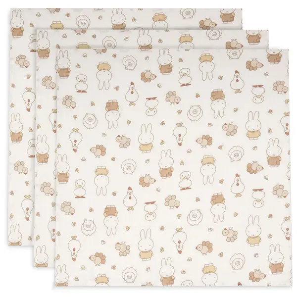 Multidoek Jollein Hydrofiel 70x70 Nijntje Family Farm 3-pack