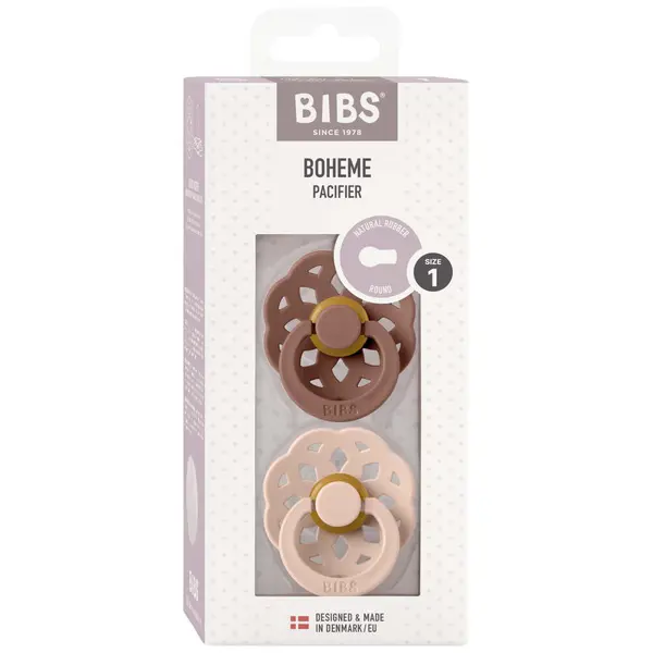 Fopspeen Bibs Boheme Woodchuck/Blush 0-6mnd 2st