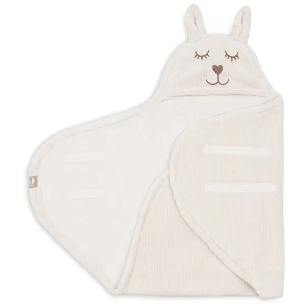 Wikkeldeken Jollein Bunny Cloudy Rib Milky Oatmeal